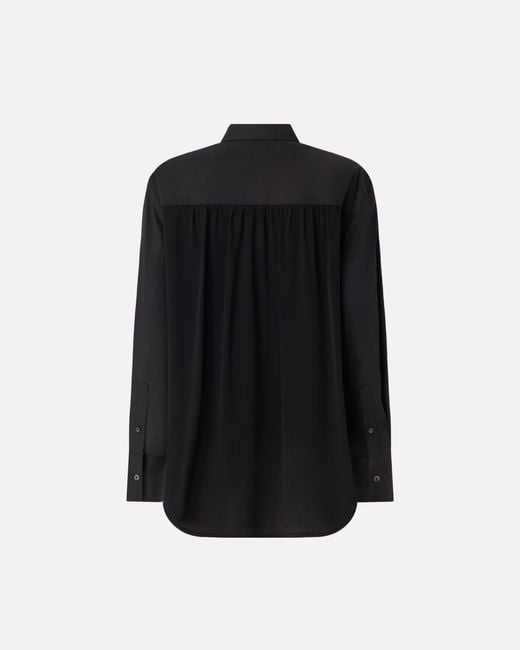 Pinko Black Poplin And Crêpe Shirt