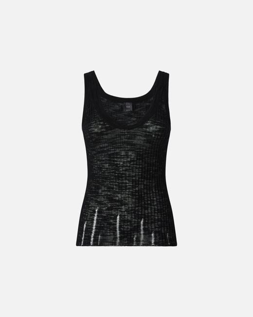 Pinko Black Ribbed Vest Top With Logo