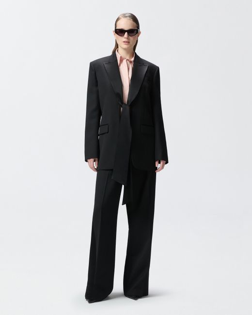 Pantalon Palazzo Avec Empiècements En Satin Pinko en coloris Black