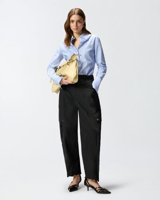 Pinko Black Workwear Trousers With Sheer Inserts