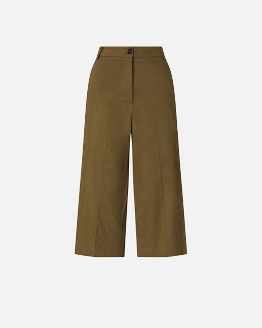 Pinko Green Weite Bermudas Aus Leinen Mit Knöpfen, Militäroliv