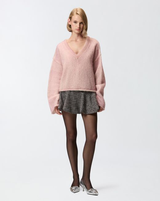 Pinko Pink Wide-fitting Mohair- And Wool-blend Sweater