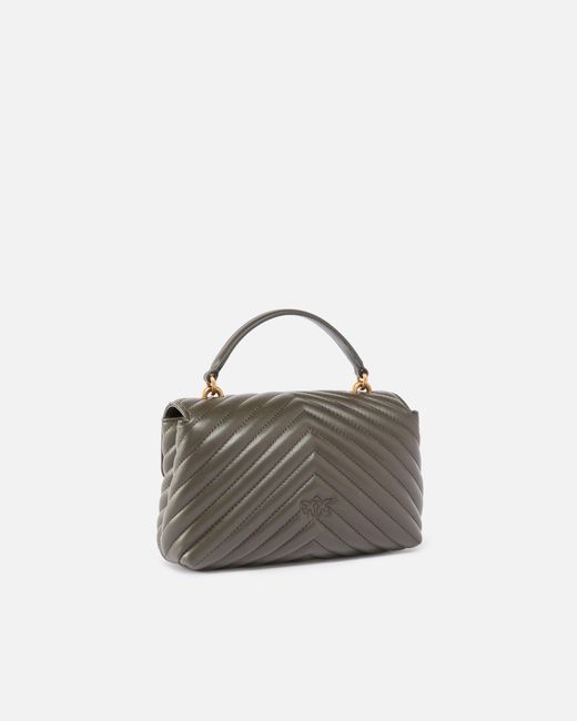Pinko White Mini Handbag Lady Love Bag Puff Chevron
