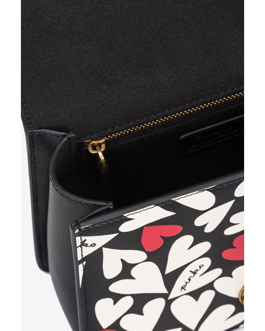 Pinko Multicolor Mini Love Bag Top Handle Light With Heart Print