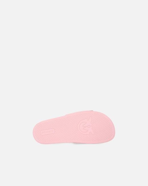 Pinko Pink Rubber Slip-On Sandals With Love Birds Maxi Logo