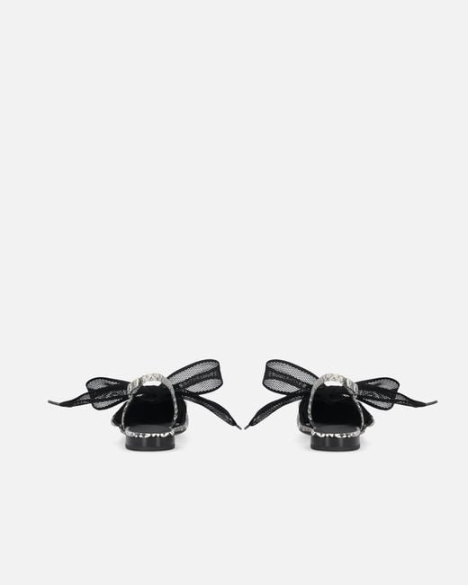 Pinko White Slingback Ballerinas With Python Print And Ties