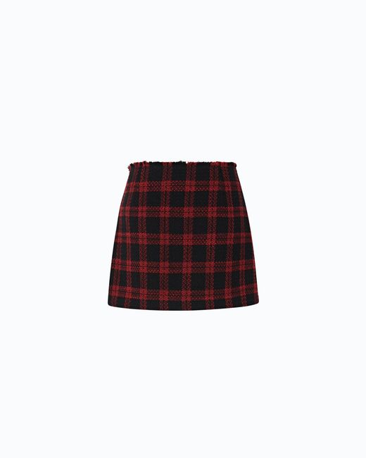 Pinko White Wrap Mini Skirt With Check Pattern