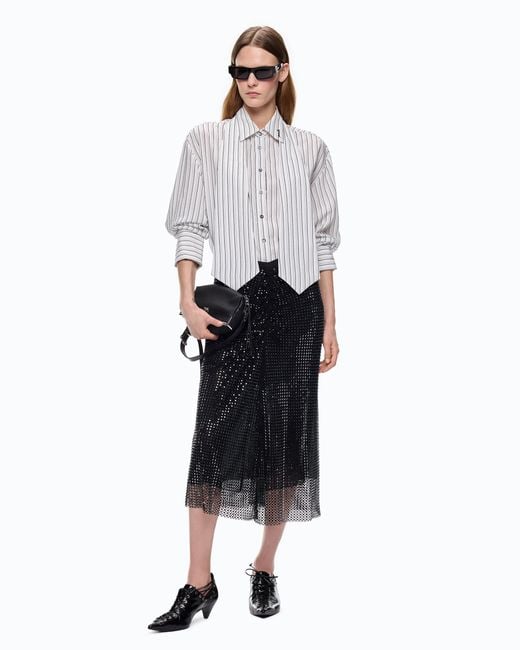 Pinko White Striped Shirt With Tie
