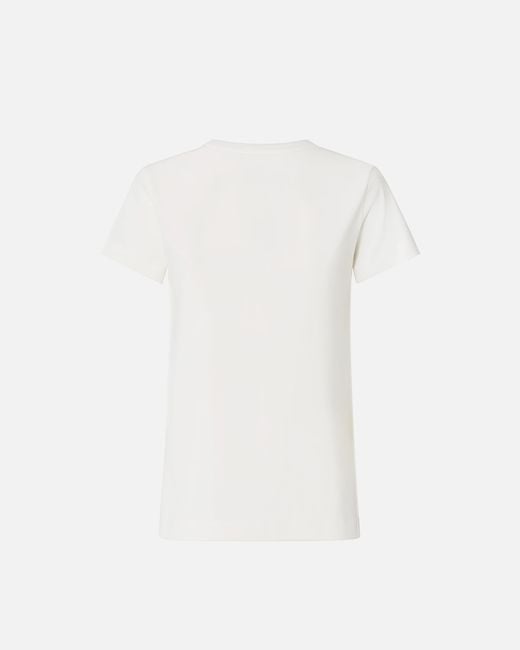 Pinko White T-Shirt With Logo Embroidery