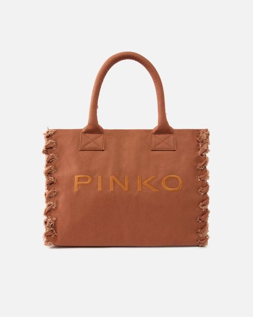 Pinko Brown Medium Beach Shopping Tote