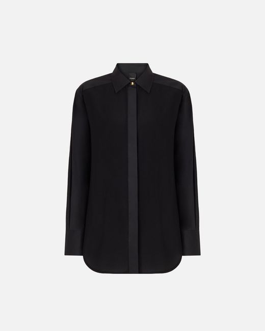 Pinko Black Poplin And Crêpe Shirt