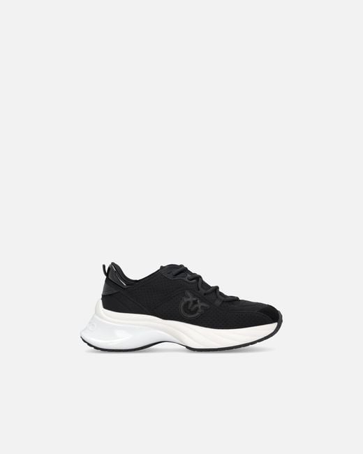 Pinko White Ariel Perforated Sneakers With Bird Logo
