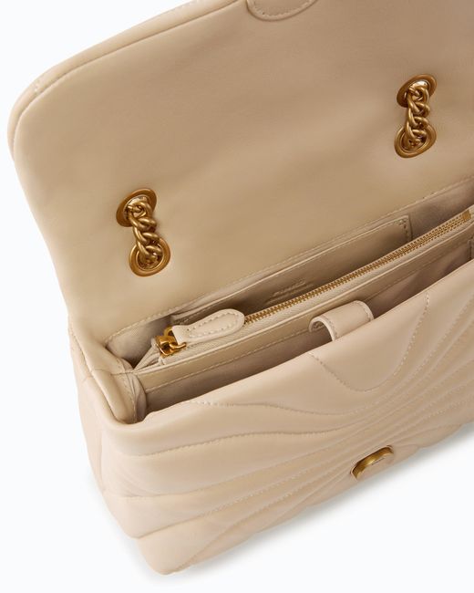 Pinko Natural Love Bag Puff Large Butterfly Quilt Crossbody Bag
