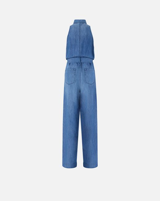 Pinko Blue Denim Jumpsuit With Belt