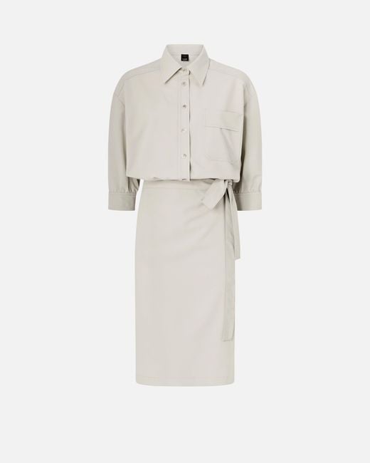 Pinko White Midi Dress With A Shirt-Style Bodice