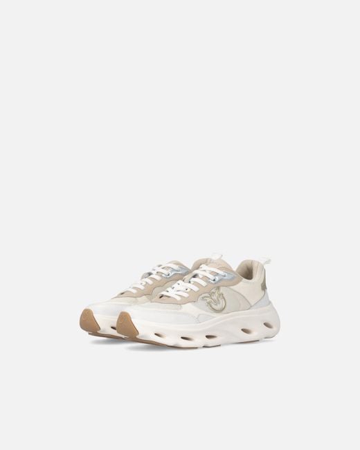 Pinko White Sneakers With Love Birds Logo
