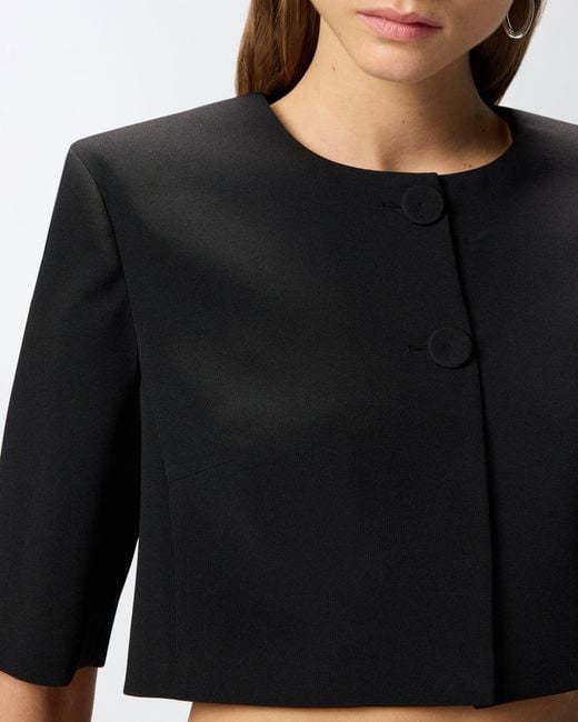 Pinko Black Spencer Jacket With Jewel Buttons
