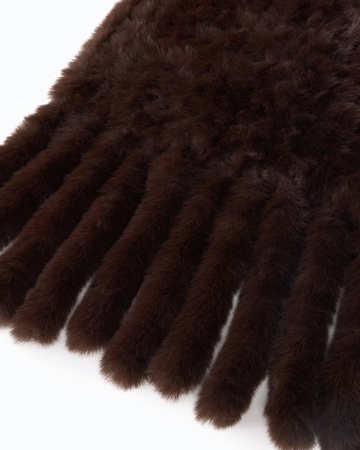 Pinko Brown Faux Fur Maxi Scarf