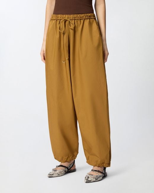 Pinko Natural Wide-Leg Trousers With Tie