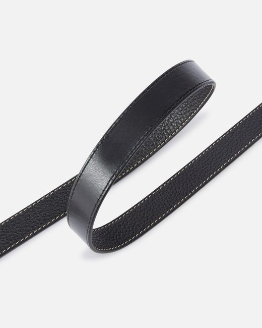 Pinko White Tumbled Leather Belt With Love Birds Detail, 2.5 Cm