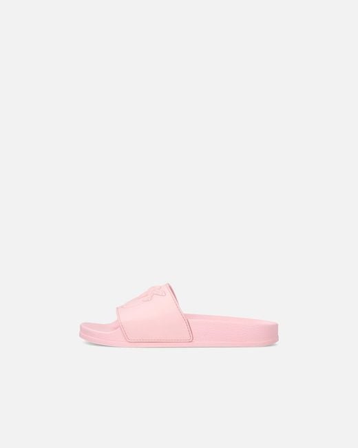 Pinko Pink Rubber Slip-On Sandals With Love Birds Maxi Logo
