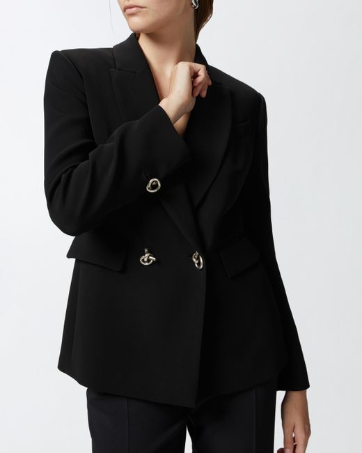 Pinko Black Technical Cady Blazer With Metal Buttons