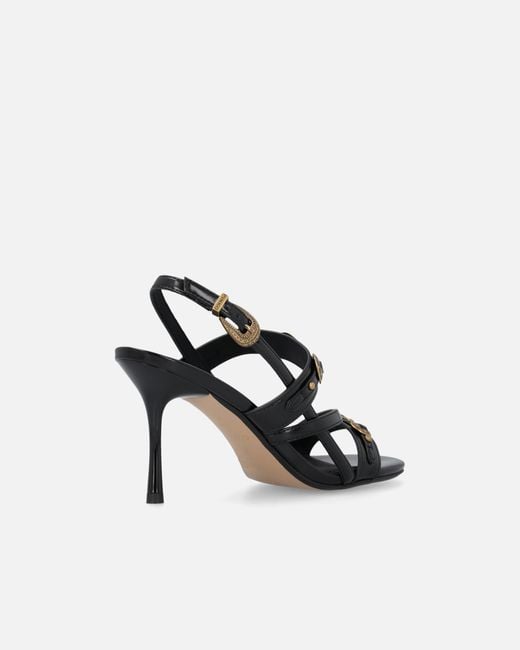 Pinko White High Slingback Sandals With Straps And Studs
