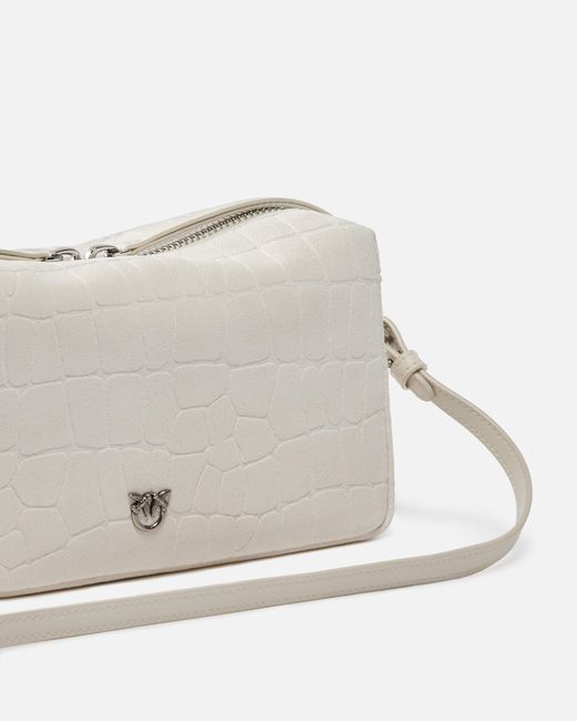 Pinko White Medium Crossbody Bowler Bag