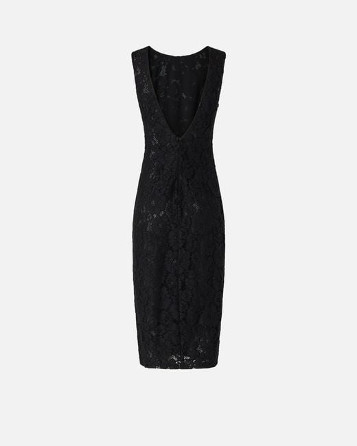 Pinko Black Floral Lace Dress With Plunging Rear Neckline