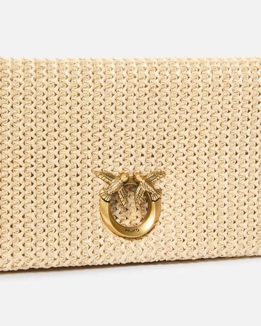 Pinko Natural Love Bag Click Soft Horizontal Classic Medium Crossbody Clutch