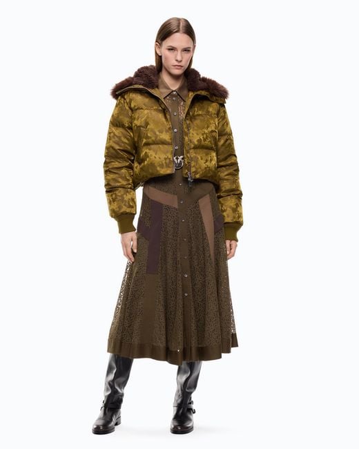 Pinko Green Short Down Jacket