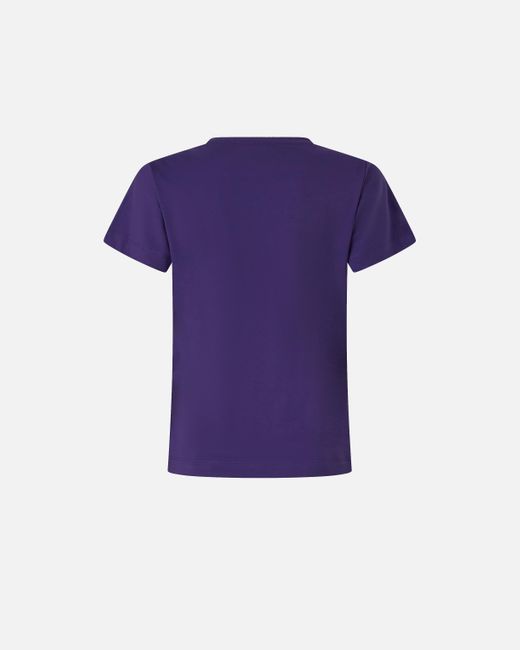 Pinko Blue T-shirt With Crystal-embroidered Love Birds Logo