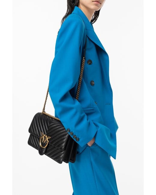 Pinko Black Classic Love Bag One Chevron