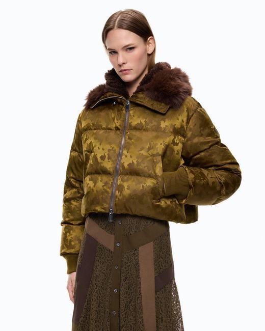 Pinko Green Short Down Jacket