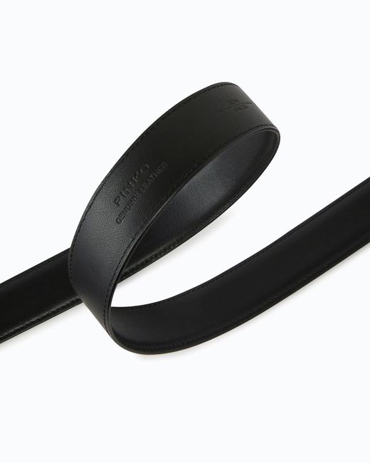 Pinko White Love Birds Leather Belt 3Cm