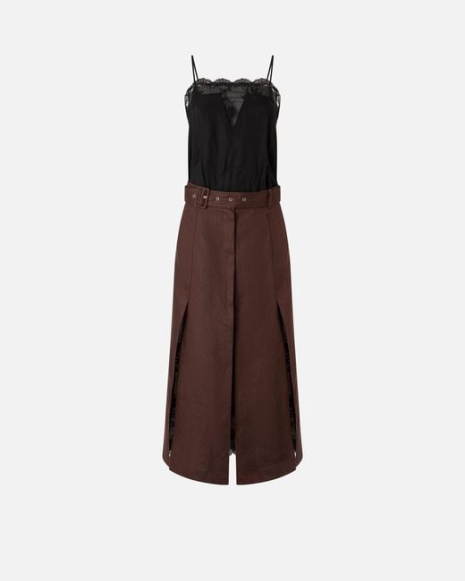 Pinko Brown Midi Dress With