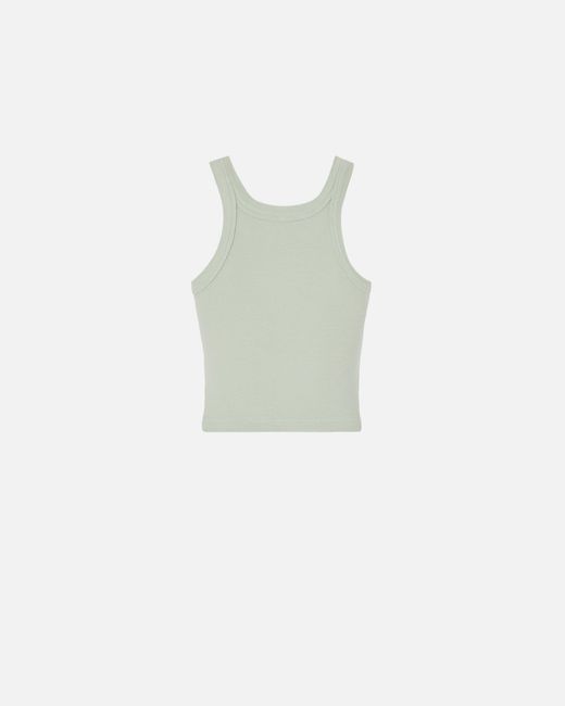 Pinko Green Cropped Vest Top With Logo