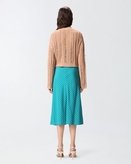 Pinko Natural Openwork Sweater With Jewel Details