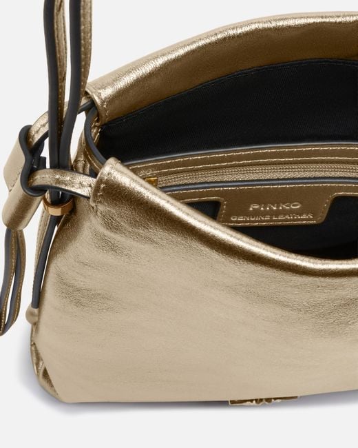 Borsa A Spalla Mini Slouchy Bag di Pinko in Natural