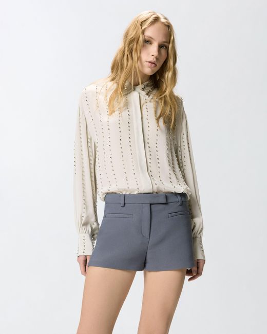 Pinko White Lightweight Shirt With Jewel Stripes