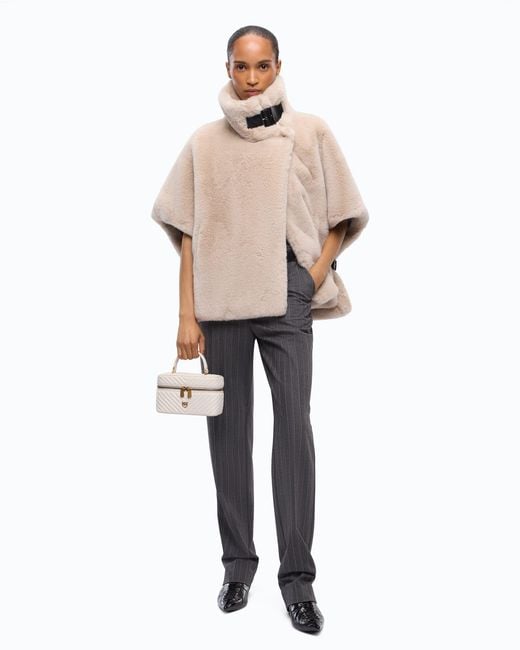 Pinko Natural Faux Fur Cape