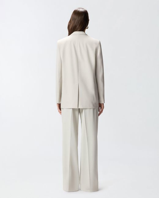Pinko White Fluid Blazer With Rear Slit