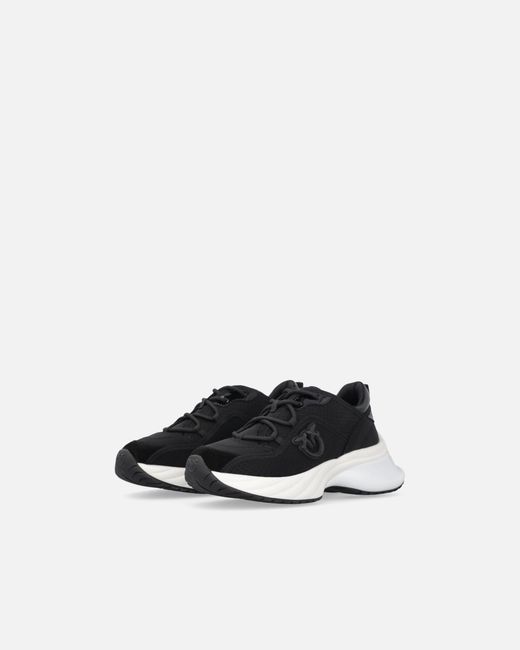 Pinko White Ariel Perforated Sneakers With Bird Logo