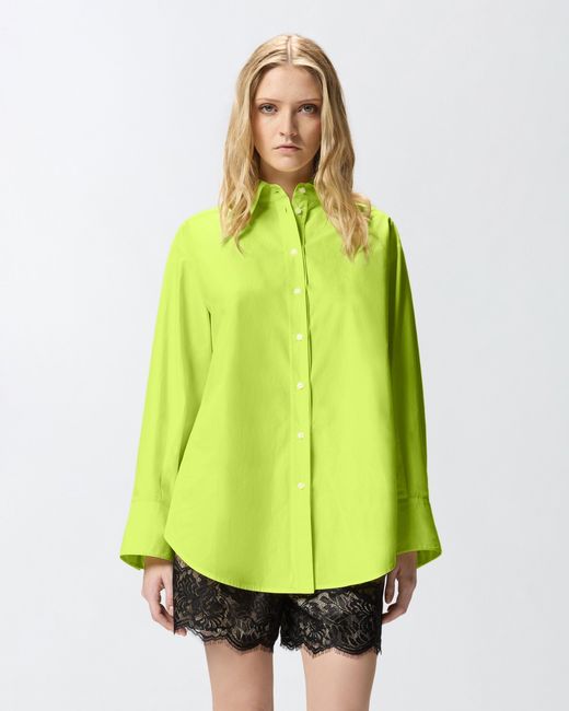Pinko Yellow Cotton Poplin Shirt