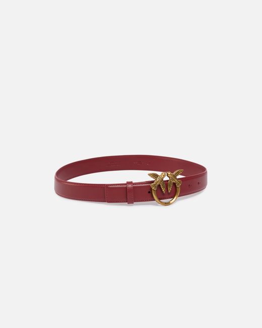 Pinko White Love Birds Leather Belt 3Cm