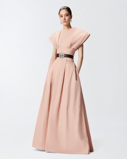 Pinko Pink Long Wrap Skirt With Bow
