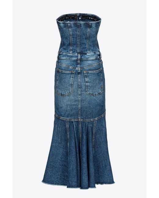Pinko Blue Vintage Denim Midi Dress
