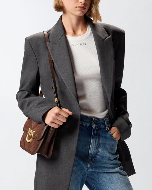 Borsa A Spalla Piccola Mini Love Bag Box di Pinko in Brown