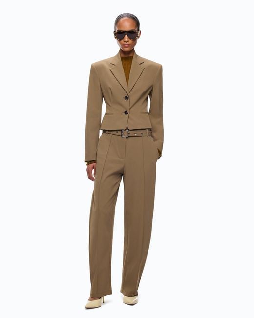Pinko Natural Slim-Fit Cropped Blazer