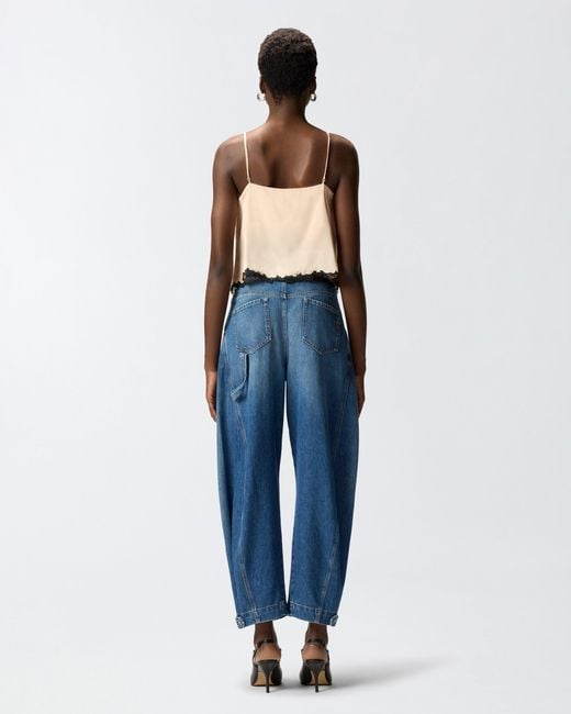 Pinko Natural Top With Lace Inserts
